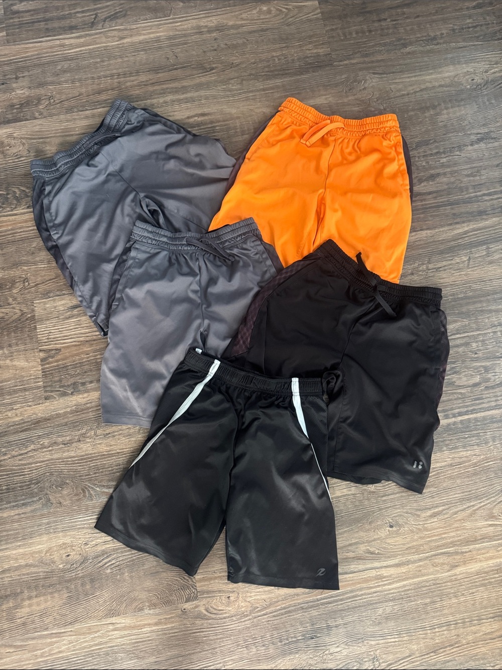 Boys Athletic Shorts Pack - Orange, Black, Gray
